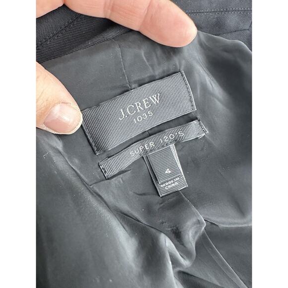 J. Crew Size 4 Women Super 120s Blazer 100% Wool Jacket Black Lined 38-2 - Picture 4 of 8